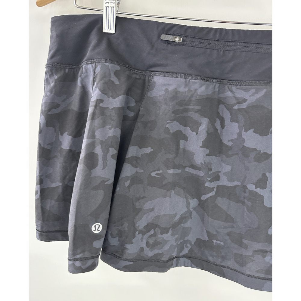 Lululemon Pace Rival Skirt Shorts Skort No Panels Camo Golf Pickleball Size 12 - Picture 9 of 15